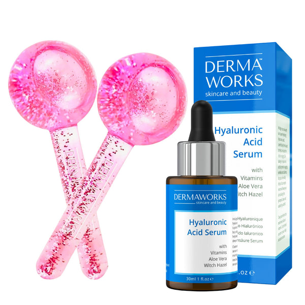 Luxury Hydrating Set: Ice Globes & Hyaluronic Acid Serum
