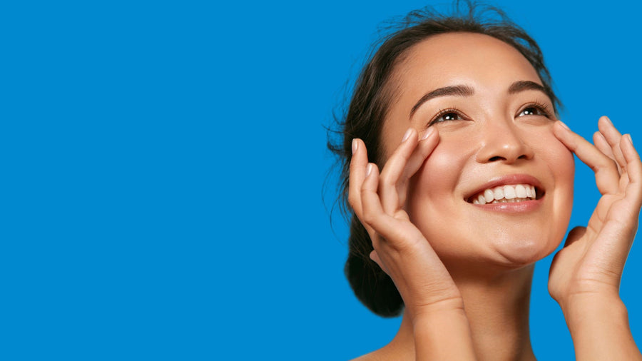 Woman with hydrated, plump skin after using Dermaworks hydrating collection
