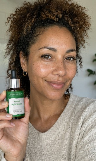 A few drops, on clean, dry skin
