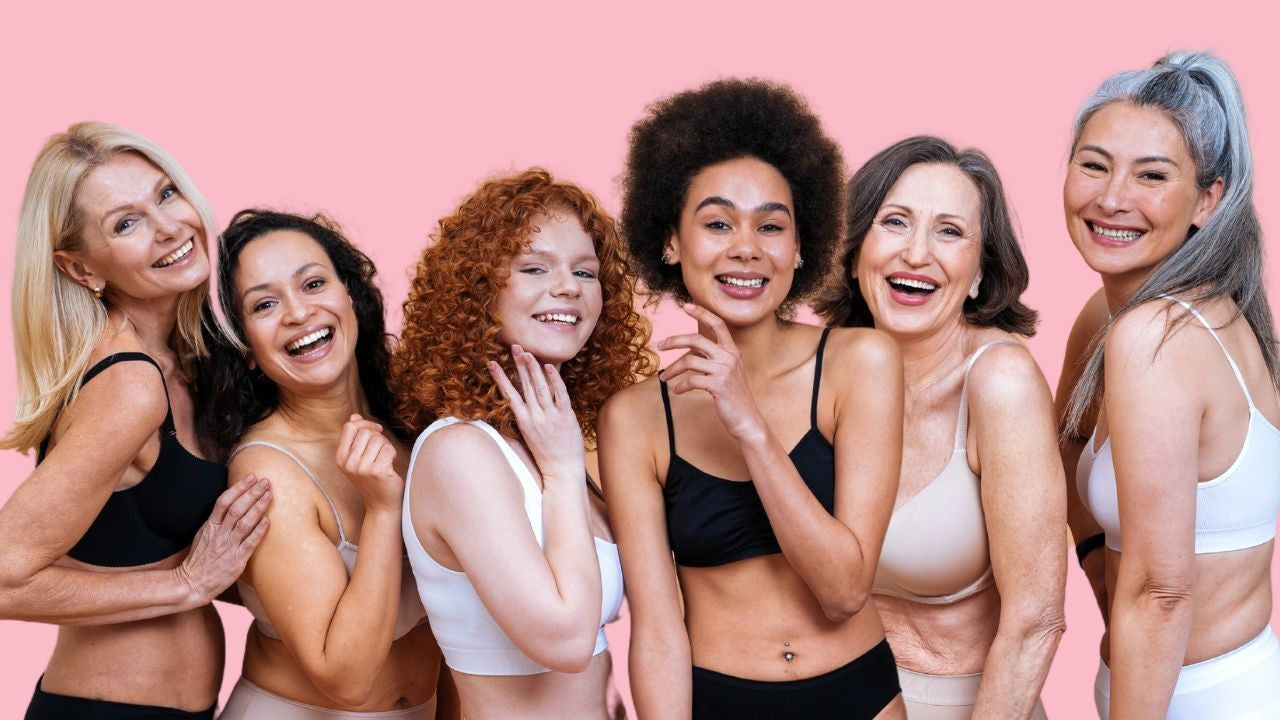Woman with radiant skin using the full Dermaworks women's skincare collection