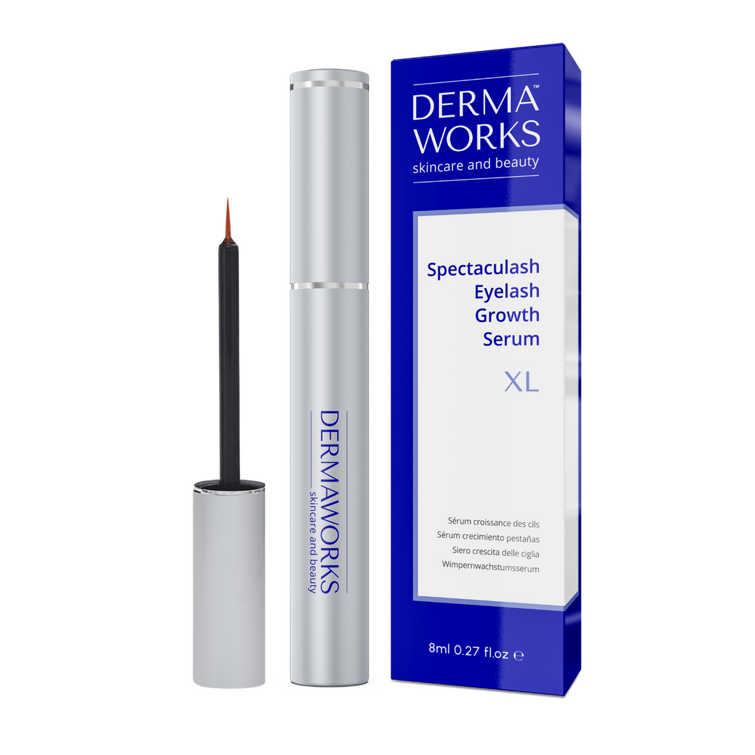 new larger bottle 4 month supply of dermaworks spectaculash XL eyelash growth serum for women 