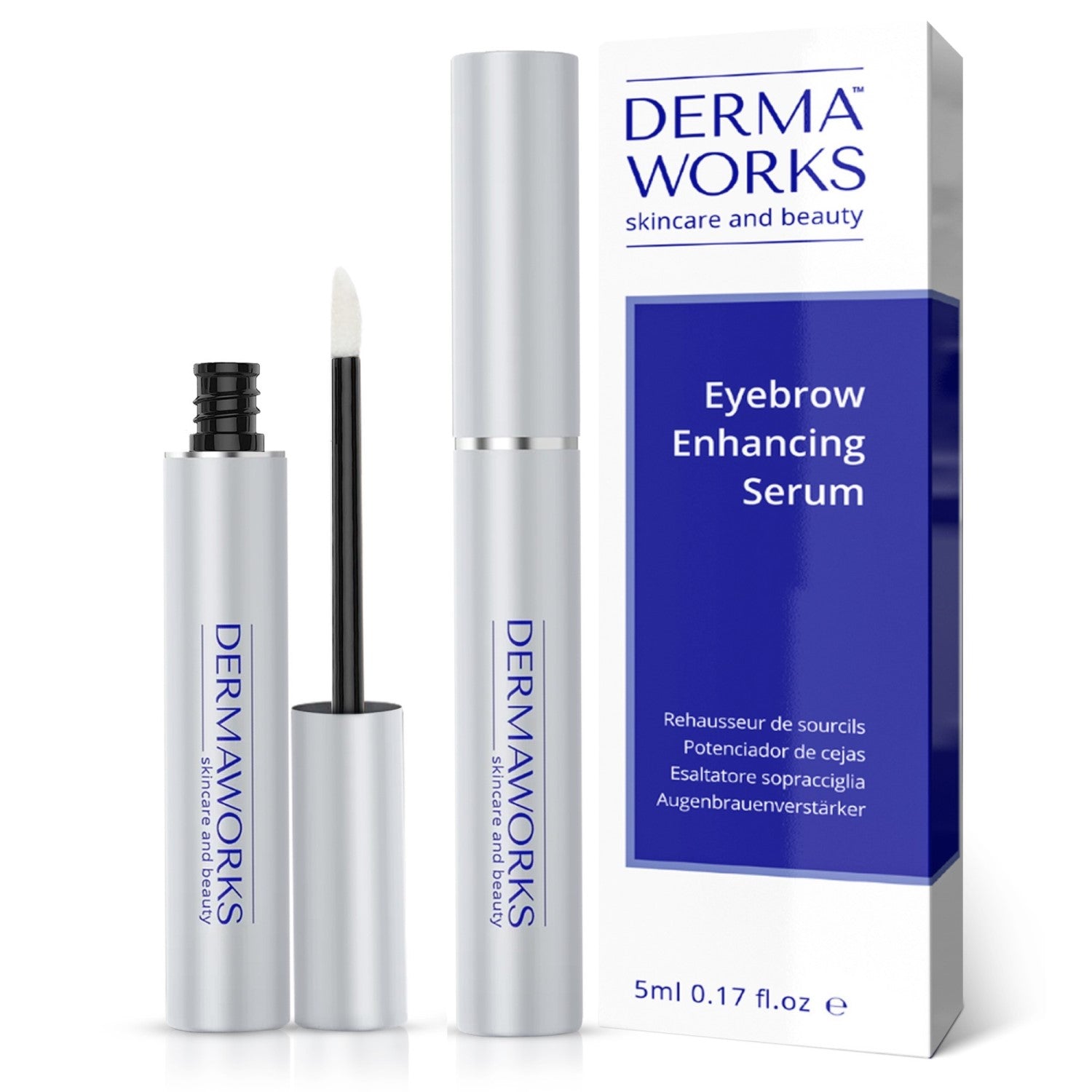 Dermaworks UK brow growth serum helps you to regrow overplucked eyebrows, giving brows a thicker, fuller shape.