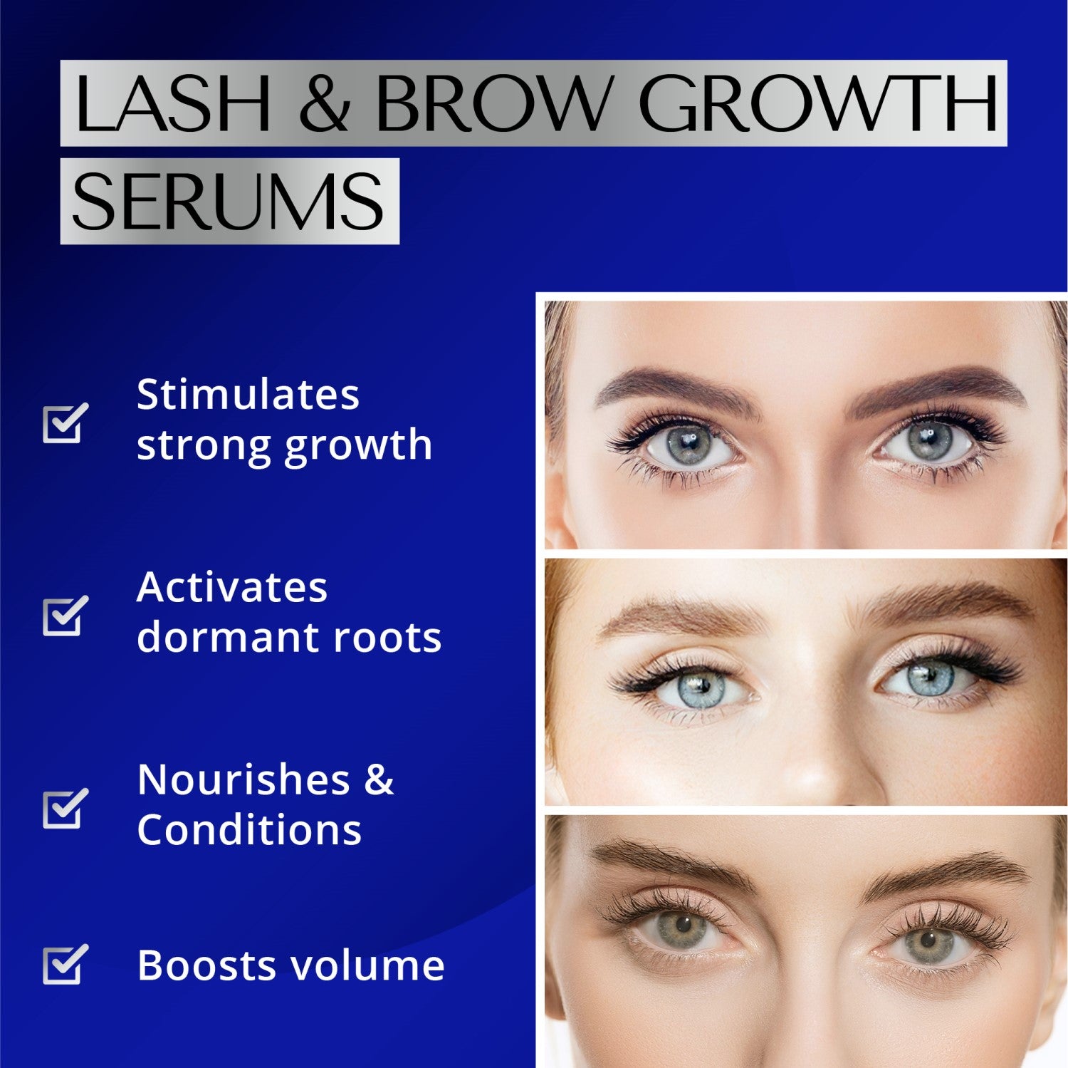 Dermaworks lash and brow growth serums boost volume, nourish, condition, hydrate and stimulate strong hair growth.