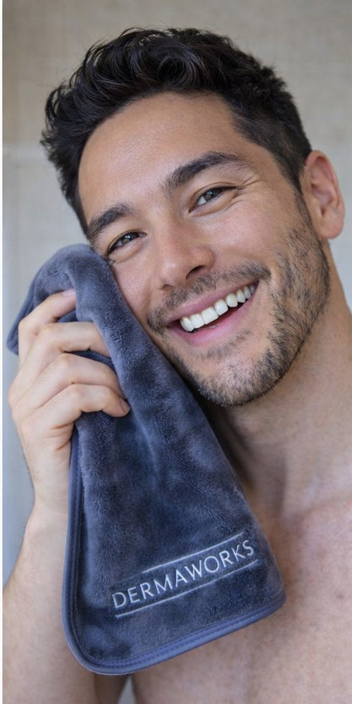 Men using Dermaworks Face Cloths