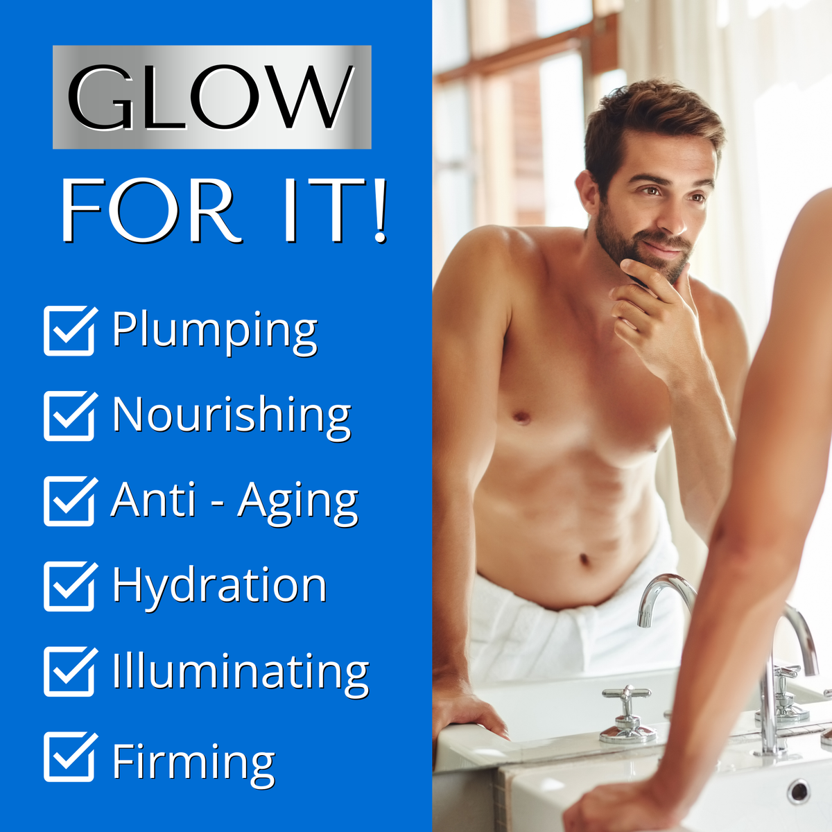 Get firmer skin that's plumped and hydrated with our anti aging hyaluronic acid serum for men.