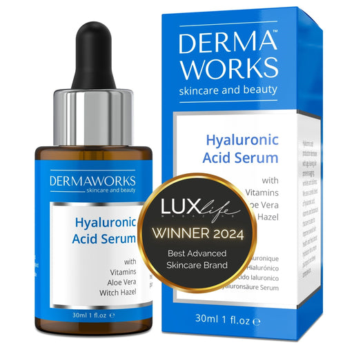 Men's hyaluronic acid serum with vitamin C and E for hydration and anti-aging
