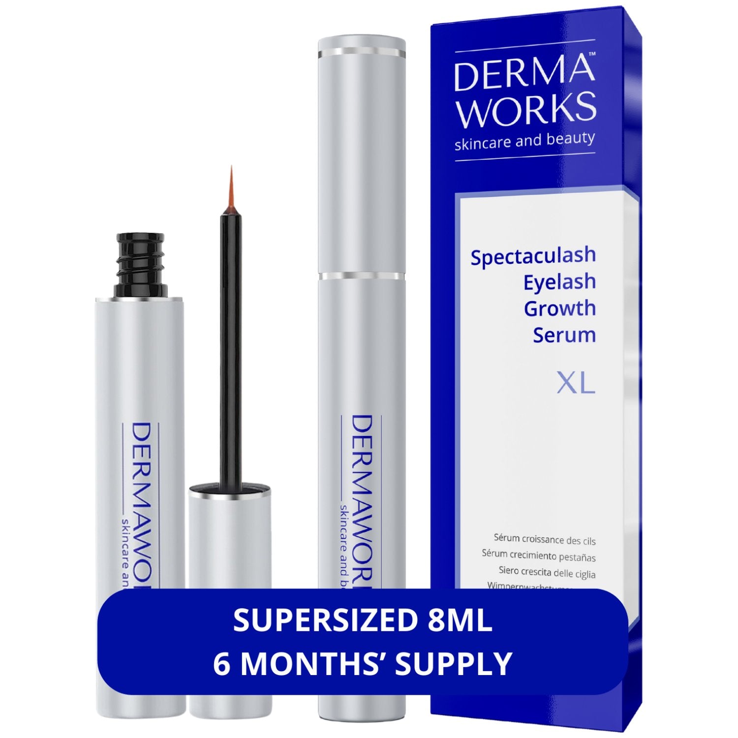 Spectaculash eyelash serum 'extra large' for growth and thickness by Dermaworks skincare and beauty 