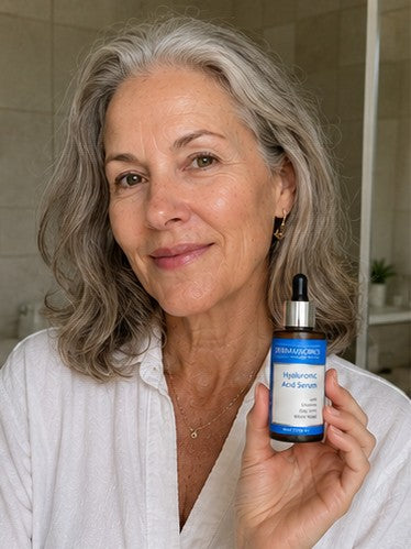 Customer using Dermaworks Hyaluronic Acid Serum