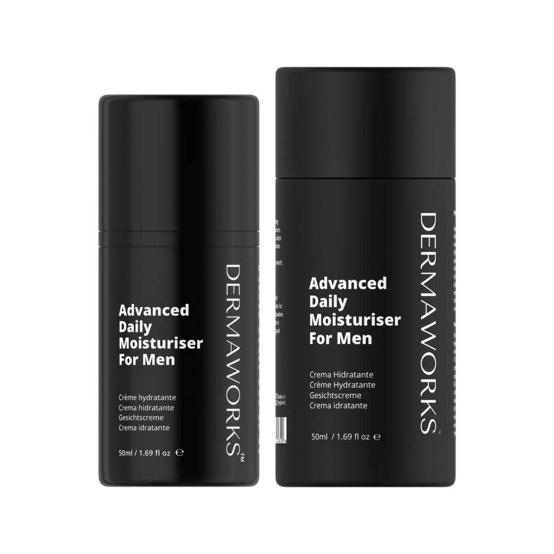 Dermaworks Men’s Expert pro collagen, anti-aging moisturiser and face cream with vitamin E and hyaluronic acid.