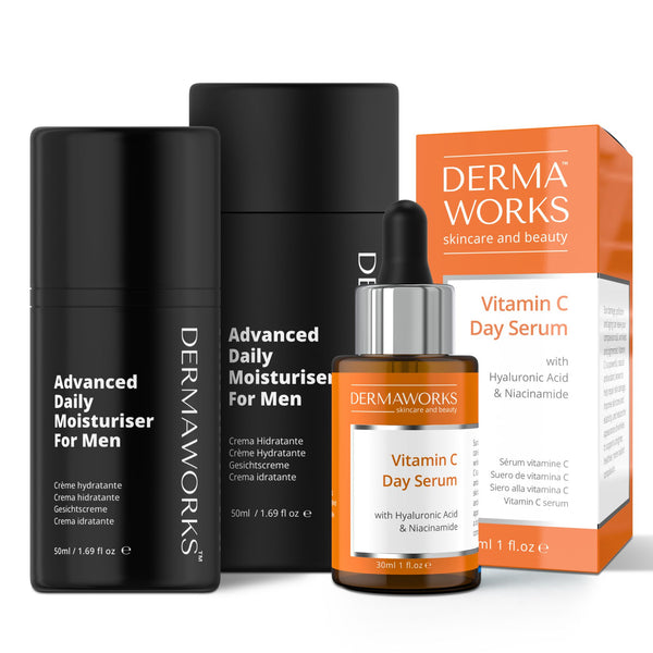 Men's Brightening Skincare Set - 20% Vitamin C Serum + Moisturiser