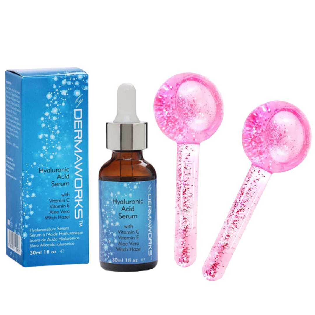 Mothers Day Gift Set : Cryotherapy Ice Globes + HA Serum