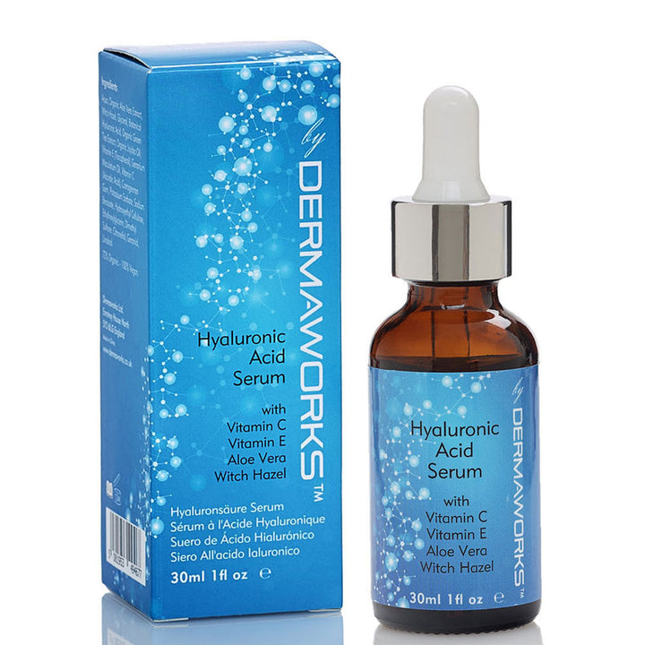 dermaworks hyaluronic acid face serum 30ml with vitamin c vitamin e aloe vera witch hazel best beauty serum 2023