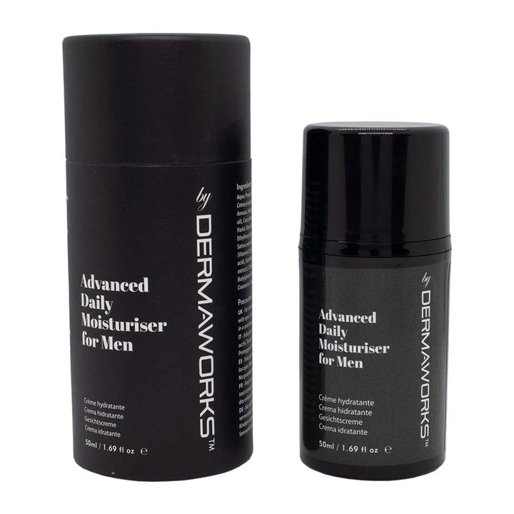 dermaworks mens advanced daily moisturiser best face cream for men 2023 anti aging anti redness post shave irritation dry skin
