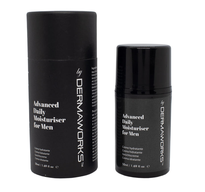 dermaworks mens advanced daily moisturiser best face cream for men 2023 anti aging anti redness post shave irritation dry skin