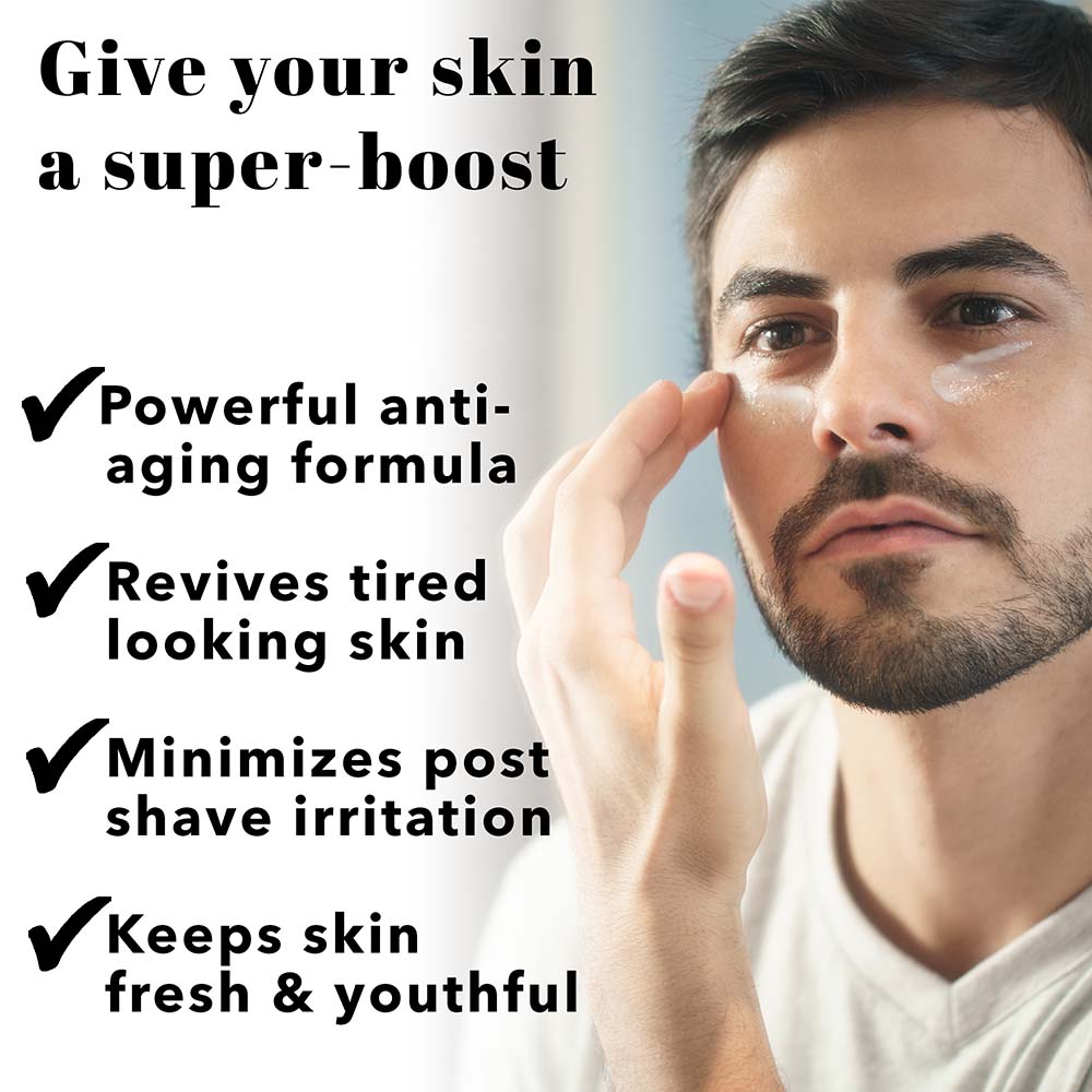 Super boost your skin with our mens face cream stop post shave irritation and dry skin