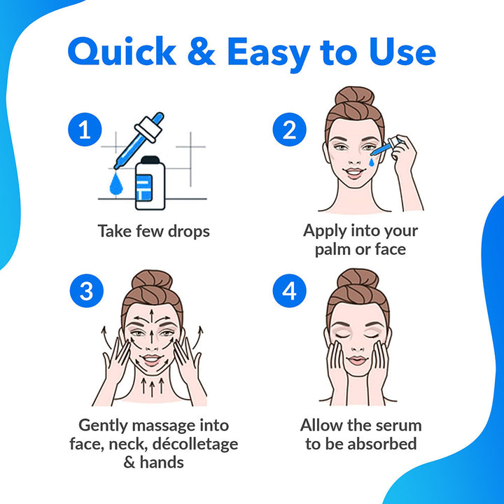 how to use dermaworks hyaluronic acid face serum dropper 30mlbottle with pipette massage into skin daily as part of your skincare routine